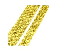 Correas trenzadas de encaje de lentejuelas de 5 metros, correas decorativas, adornos de ropa, juegos de rol, accesorios de costura de boda para vestidos de baile,Oro claro,15mm