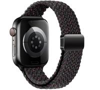 Correas trenzadas magnéticas delgadas compatibles con Apple Watch Band de 38 mm, 40 mm, 41 mm, 42 mm, 44 mm, 45 mm, 49 mm, correa deportiva de nailon suave para iWatch Ultra 2 y 1 Series 9 8 7 6 SE 5