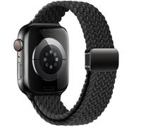 Correas trenzadas magnéticas delgadas compatibles con Apple Watch Band de 38 mm, 40 mm, 41 mm, 42 mm, 44 mm, 45 mm, 49 mm, correa deportiva de nailon suave para iWatch Ultra 2 y 1 Series 9 8 7 6 SE 5