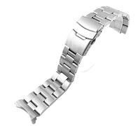 Correas universales de 18 mm, 19 mm, 20 mm, 21 mm, 22 mm y 24 mm con extremo curvo, correa de acero inoxidable macizo for reloj, repuesto de correa mate(Silver,19mm)