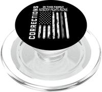 Correcciones Correccional Oficial Regalos Delgada Línea Gris Bandera PopSockets PopGrip para MagSafe