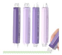 Correction Tape Pen - Double-Sided Adhesive Roller for School Office Craft Projects | Flexible Body with Smooth Glide Mechanism, Easy Replaceable Tape Cartridge for Kids Adults, 14.5cm Green Purple