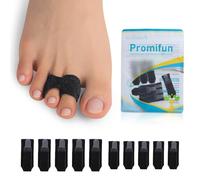 Corrector de dedos en martillo, férula para dedos rotos (10 unidades), separador ortopédico, vendas acolchadas, enderezadores para dedos torcidos (Negro, 5 grandes + 5 pequeñas)