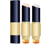 Corrector de doble cara con brocha, corrector de cobertura total para ojeras, poros y líneas de expresión, Base de maquillaje en barra 2 en 1 que cambia de color con brocha