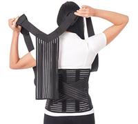 Corrector de postura + cinturón lumbar en uno/transpirable, soporte para espalda y hombros, lux, soporte lux, ajustable, ortopédico, superior e inferior, alivio del dolor, ancho