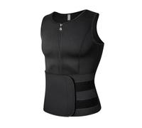 Corrector de postura de clavícula ajustable para hombre, quemador de grasa, camiseta sin mangas de compresión, faja moldeadora de hombro, soporte lumbar, chaleco de entrenamiento de cintura (negro,