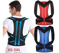 Corrector de postura de espalda, corrector de espalda de postura ajustable Corrector de soporte de cintura lumbar Cinturón de corrección para estudiantes Niños Adultos-black-L