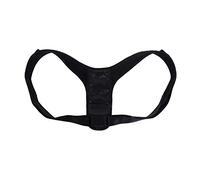 Corrector de postura jorobada, recordatorio de soporte de espalda ajustable de 8 formas, soporte para la columna vertebral del cinturón de hombro para adultos y niños(Negro)