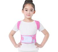 Corrector de postura para niños Soporte de espalda para corrección de postura Niños Niñas Soporte de clavícula de la parte superior de la espalda para cifosis Cofre encorvado y jorobado-rosa_Pequeño