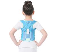 Corrector de postura para niños Soporte de espalda para corrección de postura Niños Niñas Soporte de clavícula de la parte superior de la espalda para cifosis Cofre encorvado y jorobado-azul_Grande