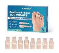 Corrector dedo martillo para unisex - 8 Pcs Separadores de dedos de los pies - Vendajes reutilizables de tela para dedos rotos Férulas para dedos doblados, curvados, torcidos y en garra (4L+4S, beige)