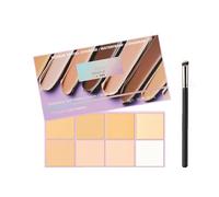 Corrector en crema mate suave Paleta de 8 tonos difuminables con aplicador, para corregir imperfecciones, iluminar la zona debajo de los ojos, esculpir y cubrir todo el rostro (Color claro)