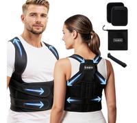 Corrector postura espalda | Corrector postura hombre mujer | Faja espalda ajustable transpirable | Espalda recta y alivio cervical | Incluye bolsa + banda elástica + almohadillas protectoras