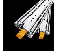 Correderas for cajones de alta resistencia, de extensión completa de 3 pliegues con cerradura, rieles metálicos con cojinetes de bolas, guías de riel, 1 par, montaje lateral(24in/60cm)