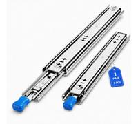 Correderas Telescópicas para Cajones con Bloqueo, 1 Par, Carga de 226,8 kg, Extensión Completa con Rodamientos de Bolas, Rieles de Montaje Lateral para Camiones, Talleres, Garajes y Armarios