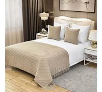 Corredor Cama Decoración Cama y Desayuno Hotel, Tira Decorativa para Pie Cama, Adecuada Cama Queen Twin, King Bufanda Cama Hotel, Bufanda Cama Color Sólido Dormitorio,H-130x260cm