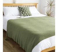 Corredor Cama Hotel King Size, Extremo De Cama Manta, Sólido Bufanda Punto Pie Para La Cama, Bufandas Siesta Para La Decoración Sala Estar Del Hogar Sofá Cama Doble(Green,80*170cm for 150cm bed)