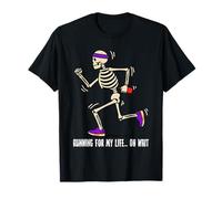 Corredor de Esqueleto de Halloween Running For My Life Maratón Run Camiseta