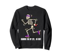 Corredor de Esqueleto de Halloween Running For My Life Maratón Run Sudadera