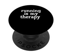 Corredor de maratón Amante de Correr Divertido Correr es mi Terapia PopSockets PopGrip Adhesivo