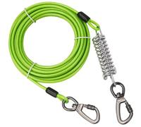 Corredor de perro para YardDog Cable de amarre para perro, correa de perro de 20 pies de largo con resorte y clips giratorios, cable de corredor resistente de hasta 457 kg de fuerza de tracción