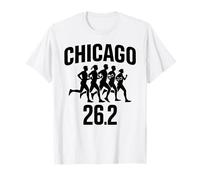 Corredor Retro con Meta de maratón de 26.2 en Chicago, Corre rápido Camiseta