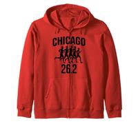 Corredor Retro con Meta de maratón de 26.2 en Chicago, Corre rápido Sudadera con Capucha