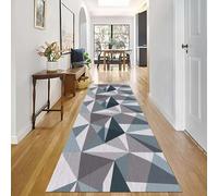 Corredores de Alfombras Peludos para Pasillo Gris Largo Área para Pasillos con Forro Antideslizante Geométricas para Cocina Lado Cama Alfombra(80 * 200cm)