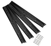 Corredores de cajón resistentes de 3 pliegues con rodamientos de bolas de extensión completa, 2 pares, soporta 45 kg, montaje lateral, ideal para estantes de teclado, 25,4 cm a 50,8 cm