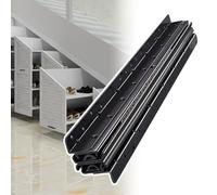Corredores de cajones con rodamientos de bolas resistentes - 32 pulgadas para debajo de la escalera para armarios de base, armarios y zapateros - 1 par (negro se adapta a 800-1500 mm)