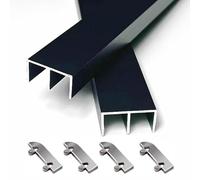 Corredores de cajones pesados, Kit de herrajes for puertas correderas, carril aluminio con rodillos for paneles 3-5 mm, 60-200 cm(110cm)