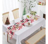 Corredores Mesa Navidad,180cm x 35.5cm Mantel de Navidad Impresión,Caminos de Mesa Comedor Camino de Mesa de Lino Navideño,Mantel lavable de Navidad,Familiares Decoración de Mesa Navideña