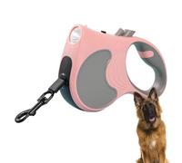 Correo de perros retráctil de pecuta: cuerda de caminata extensible fuerte, mango ergonómico | Soporte de bolsas de caca integrada, plomo duradero de entrenamiento al aire libre, equipo seguro para ca