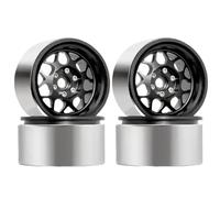 Correo de Ruedas de Metal de 2.2 Pulgadas con un Cubo hexadecimal de 12 mm Compatible con 1 10 Autos de rastreadores RC de 10 Escala como RR10 Wraith 90048 y TRX 6(4pcs Black)