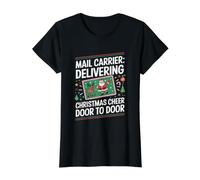 Correo Entrega de Correo Postal Navidad Cartero Trabajador de Correos Navidad Camiseta gráfica económica, Mujer, Negro, S