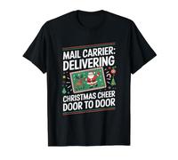 Correo Entrega de Correo Postal Navidad Cartero Trabajador de Correos Navidad Camiseta gráfica económica, Hombre, Negro, XL