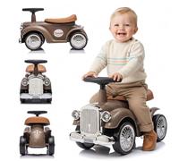 Correpasillos Bebe 1 año Retro Classic, Volante con claxon, Asiento cómodo, Andador Bebes 1 año (Marrón)