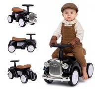 Correpasillos Bebe 1 año Retro Classic, Volante con claxon, Asiento cómodo, Andador Bebes 1 año (Negro)