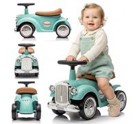 Correpasillos Bebe 1 año Retro Classic, Volante con claxon, Asiento cómodo, Andador Bebes 1 año (Turquesa)