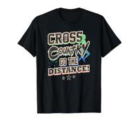 Correr a Campo traviesa Go The Distance Cross Country Runner Camiseta gráfica económica, Hombre, Negro, S