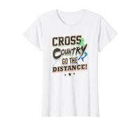 Correr a Campo traviesa Go The Distance Cross Country Runner Camiseta gráfica económica, Mujer, Blanco, L