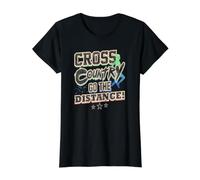 Correr a Campo traviesa Go The Distance Cross Country Runner Camiseta gráfica económica, Mujer, Negro, L