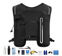 Correr Chaleco Potable,Mochila para Correr 4L | de Agua Reflectante Ajustable Correas de Pecho Titular del teléfono para Las Mujeres Sendero al Aire Libre Correr Senderismo Ciclismo