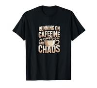 Correr con cafeína y Caos Cita Divertida. Camiseta