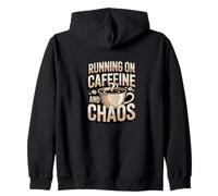 Correr con cafeína y Caos Cita Divertida. Sudadera con Capucha