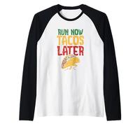 Correr Correr Ahora Tacos más Tarde Marathon Runner Camiseta Manga Raglan