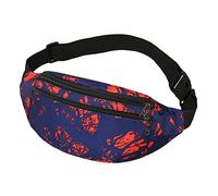 Correr deporte cintura bolsa hombres y mujeres teléfono móvil bolsa al aire libre casual bolsa de mensajero impresión cerca del cuerpo cartera bolsa cosmética de metal (rojo, un tamaño)