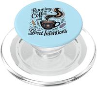 Correr en café y Buenas intenciones Divertido diseño de Cita PopSockets PopGrip para MagSafe