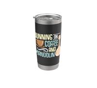 Correr en café y mandolina ama la mandolina de la música country Vaso térmico de acero inoxidable de doble pared