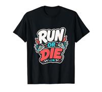 Correr O Morir | Running/Carrera Motivación Deportiva Camiseta gráfica económica, Hombre, Negro, L